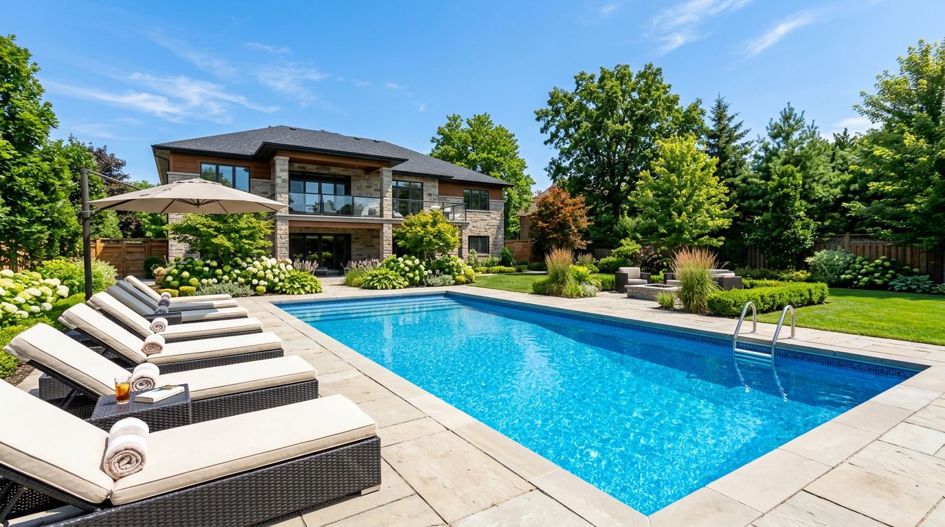 Resort-style backyard pool in St. Thomas